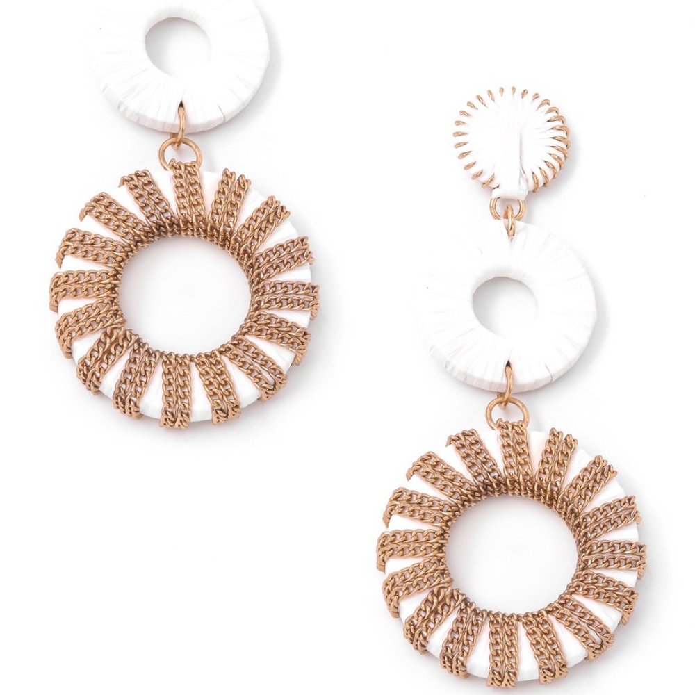 Triple Circle Wrap Chain Earrings - Picture 1 of 2